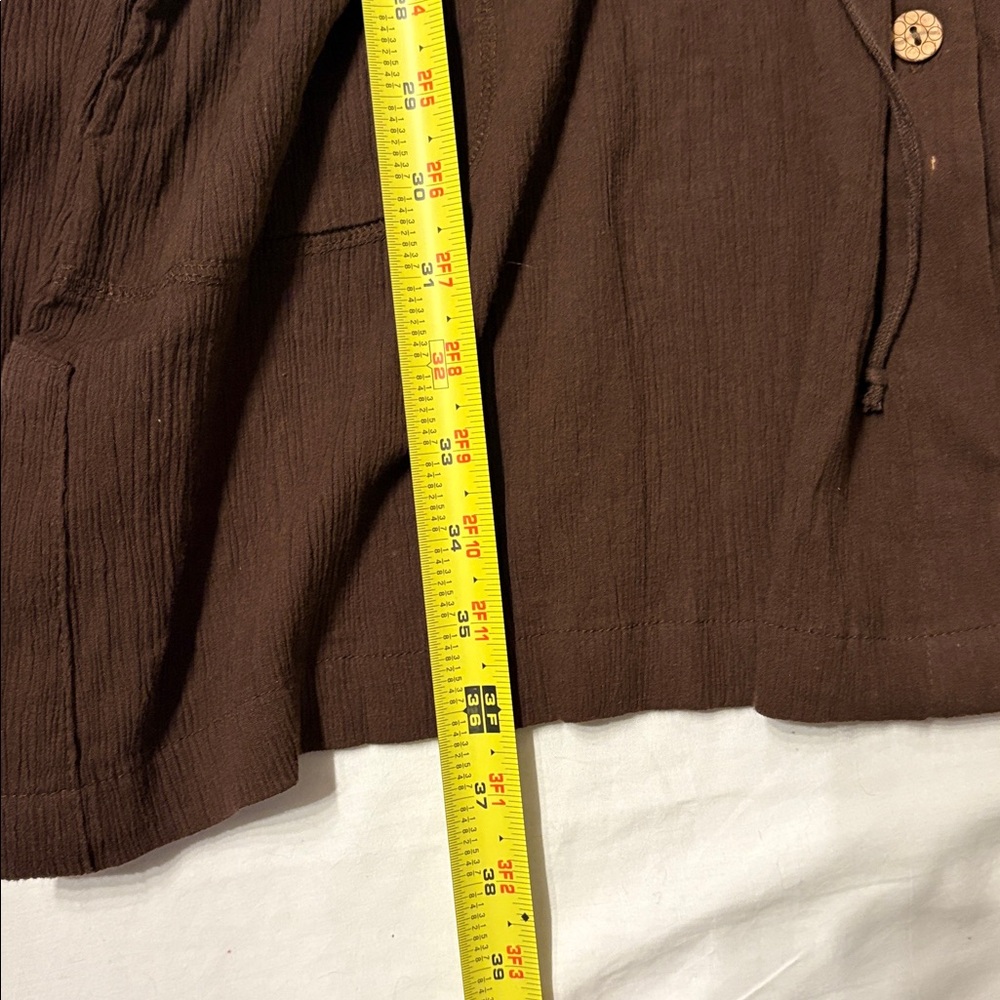 St.John's Bay Brown Ribbed Hooded Button Swim Cover Up SZ 3X Cotton Quiet Luxury - Picture 6 of 10